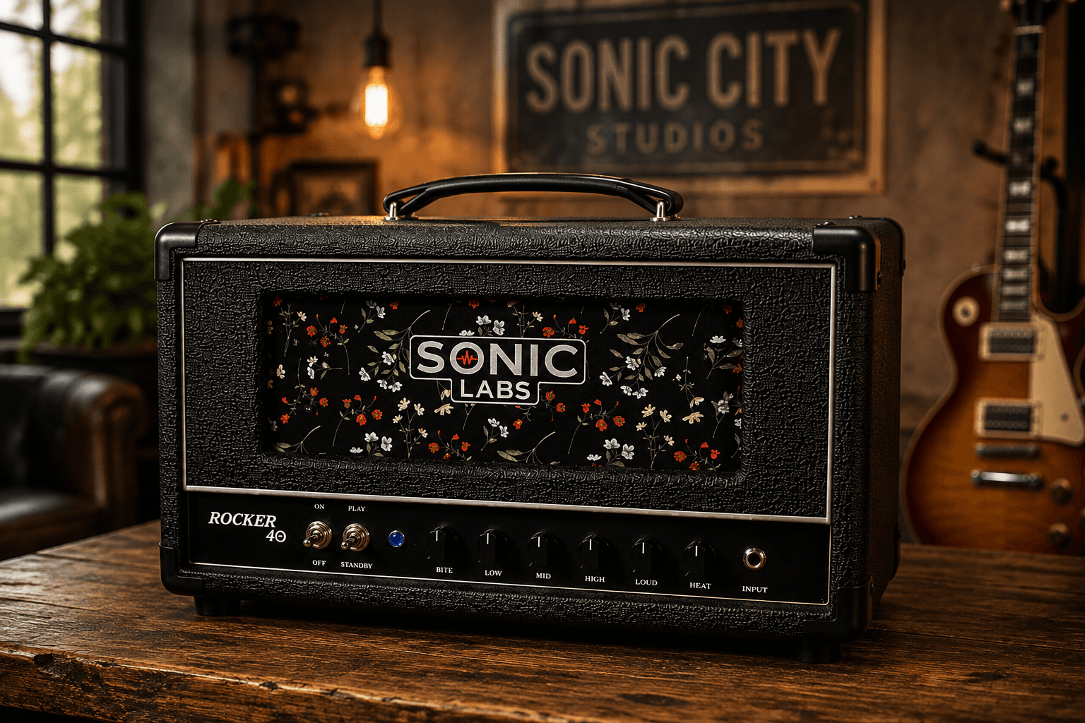 Sonic Labs Rocker 40 amplifier head in black tolex